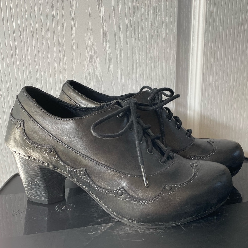 Dansko “Nell” Lace-Up Leather Pumps